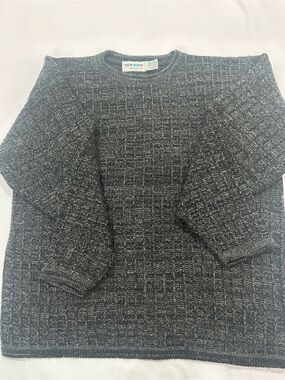 New Era Men's Crewneck Sweater in Charcoal Gray Marled Knit